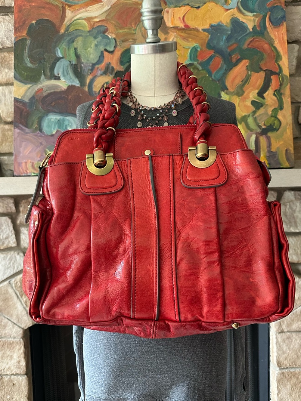 Chloe Heloise Large Bag in Red